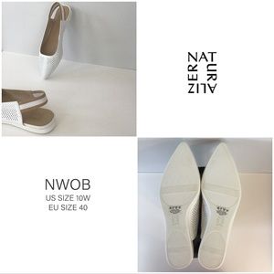 NATURALIZER/ SLINGBACK FLAT SANDALS WHITE RORY 2/ NEW WITHOUT THE BOX